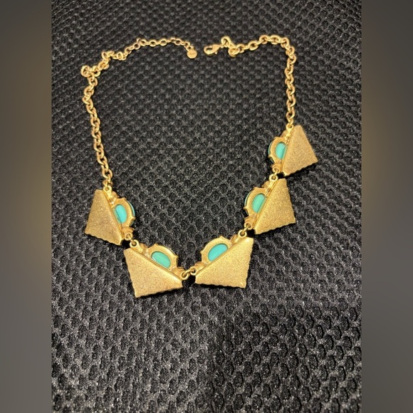 Stella & Dot Statement Necklace - Turquoise & Blue Crystal Bib - Picture 8 of 10